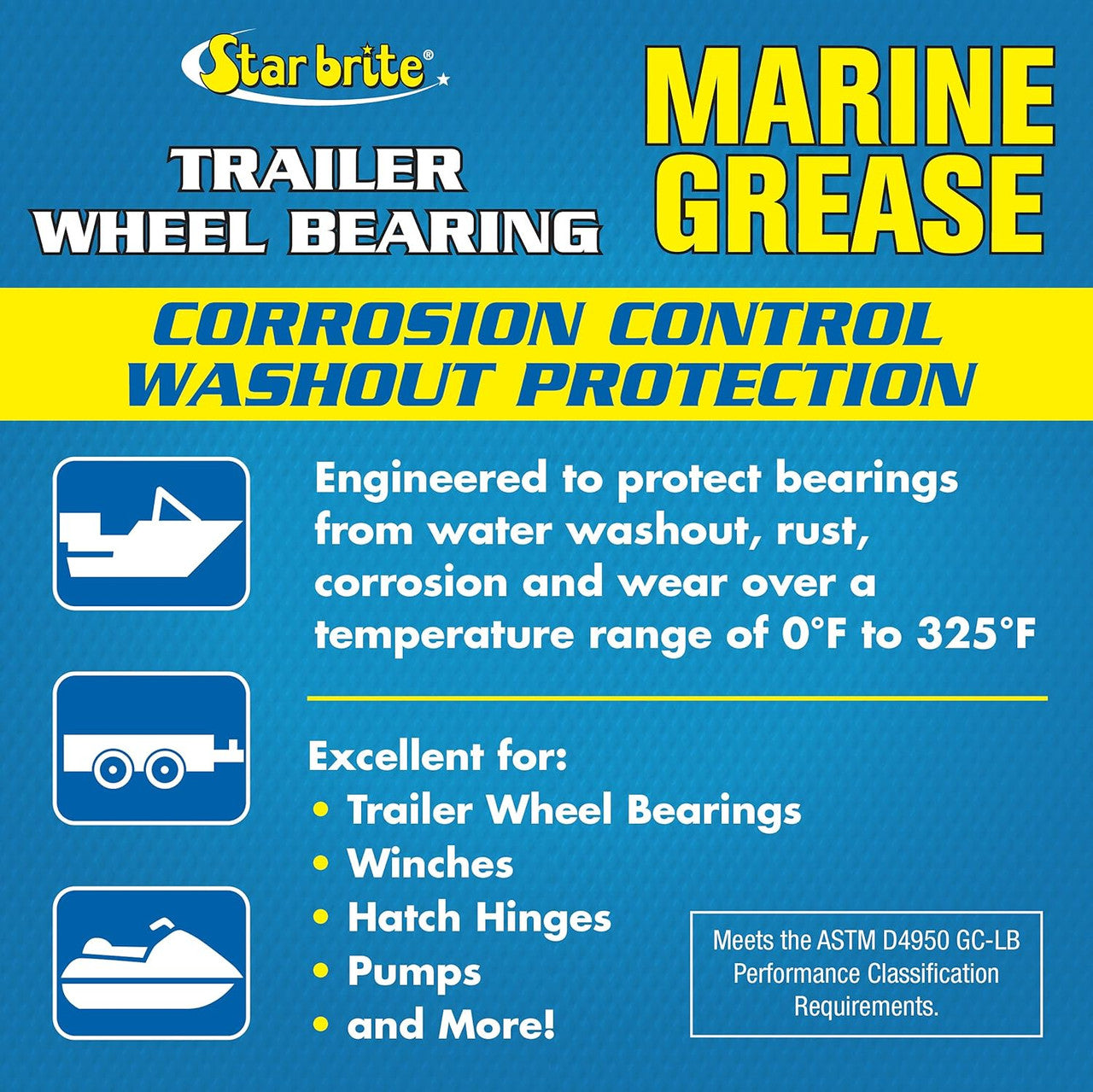 StarBrite Trailer Wheel Bearing Grease NLG#2 - Advanced Marine-Grade Protection Against Rust, Corrosion & Water Washout - 2 Pack