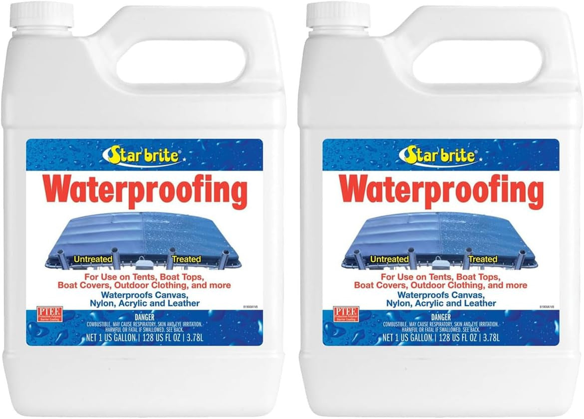 Star Brite StarBrite Waterproofing 1 Gallon, Waterproofer, Stain Repellent, UV Protection for Boat Covers, Car Covers, Bimini Tops, Tents, Jackets, Backpacks, Boots, Awnings, & More - 2 Pack