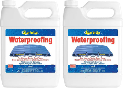 Star Brite StarBrite Waterproofing 1 Gallon, Waterproofer, Stain Repellent, UV Protection for Boat Covers, Car Covers, Bimini Tops, Tents, Jackets, Backpacks, Boots, Awnings, & More - 2 Pack