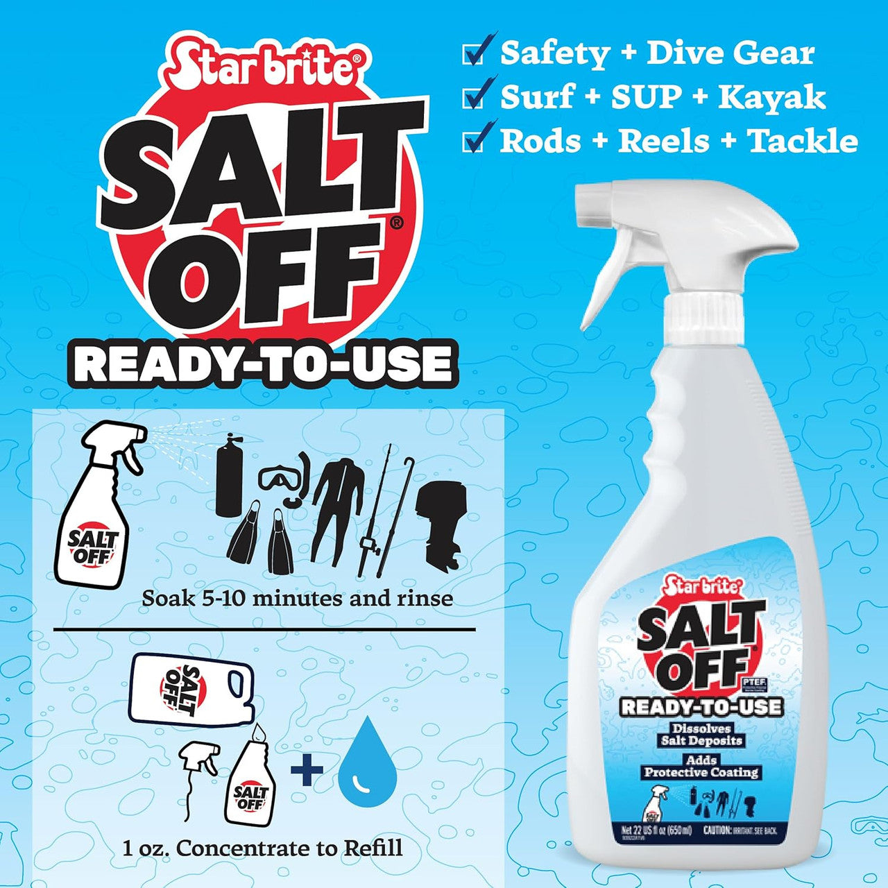Star Brite Salt Off Protector Spray with PTEF 22 oz 093922 Dissolve and protect