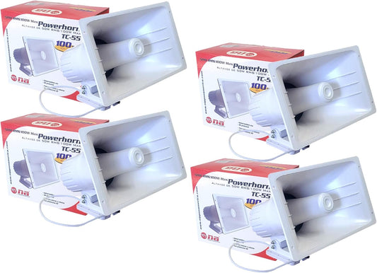 Nippon America 4 Pack PA Power Horn Speaker 100W Indoor Outdoor 100 Watt