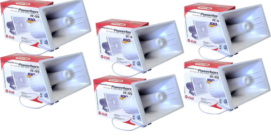 Nippon America 6 Pack PA Power Horn Speaker 100W Indoor Outdoor 100 Watt