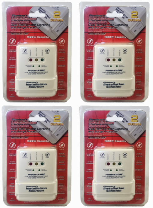 4 Pack of Pipeman's Installation Solution 115V Surge Protector 1500 W PROTECTX-DRF