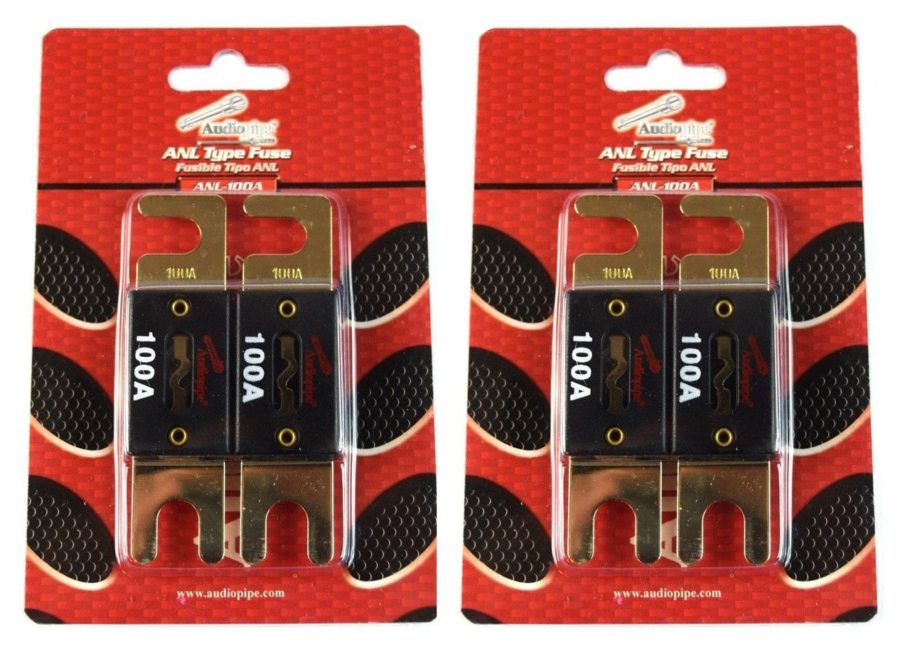Audiopipe 4 Pcs 100 Amp ANL Fuses Gold Plated Blister Pack Car Audio Stereo