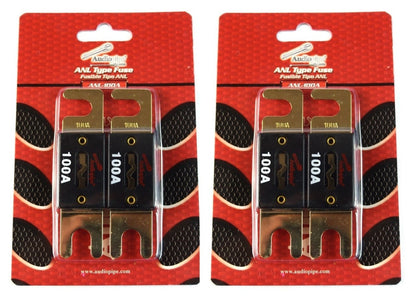 Audiopipe 4 Pcs 100 Amp ANL Fuses Gold Plated Blister Pack Car Audio Stereo