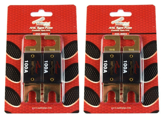 Audiopipe 4 Pcs 100 Amp ANL Fuses Gold Plated Blister Pack Car Audio Stereo