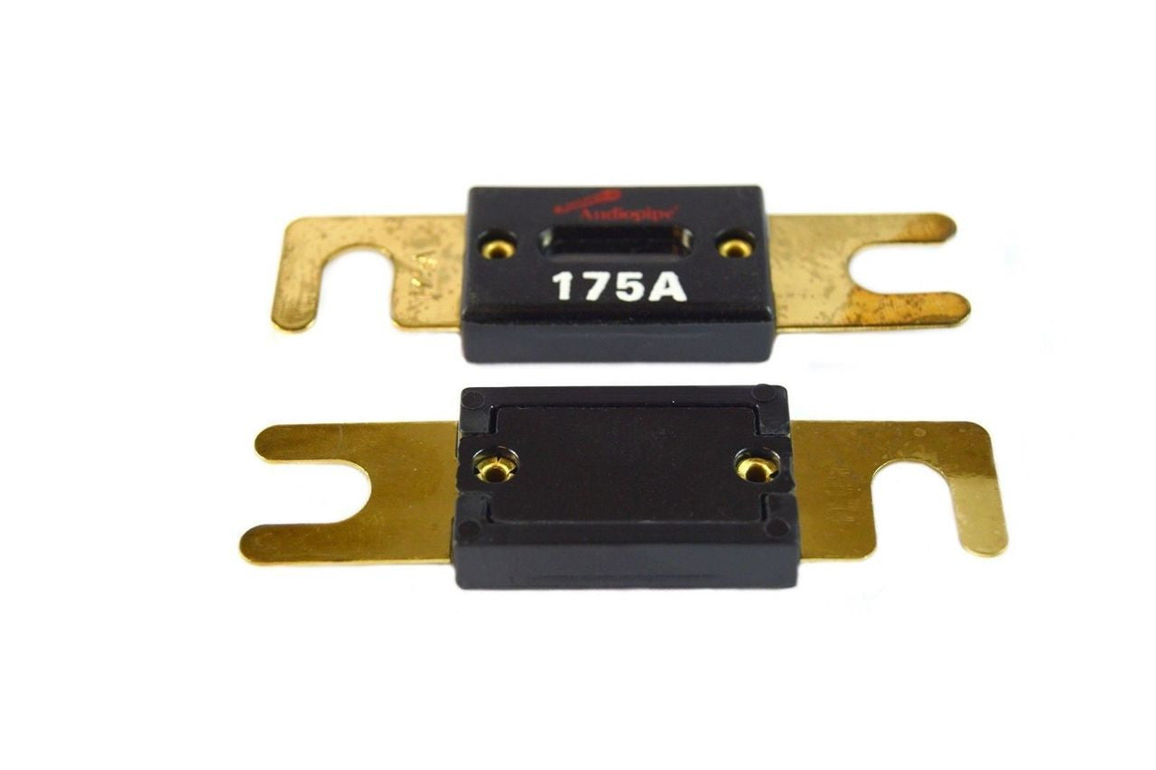 Audiopipe 2 Pcs 175 Amp ANE, ANL style Fuses Gold Plated Blister Pack Car Audio Stereo