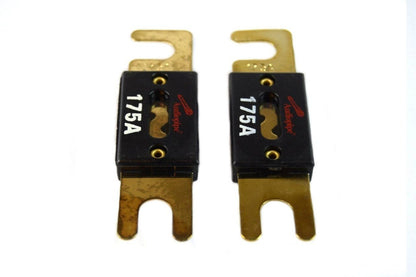 Audiopipe 2 Pcs 175 Amp ANE, ANL style Fuses Gold Plated Blister Pack Car Audio Stereo