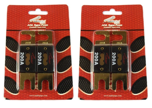 Audiopipe 4 Pack 200 Amp ANL Fuses Gold Plated Blister Pack Car Audio Stereo