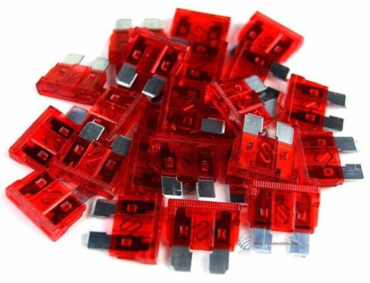 25 Pcs 10 Gauge In-Line ATC/ATO Fuse Holder & 10 Amp ATC Blade Fuses