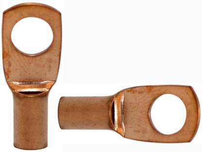 2 Pack Pipemen's Installation Solution 8 Gauge Copper Ring Tongue Terminal 1/4" IS-PTRC-8-8