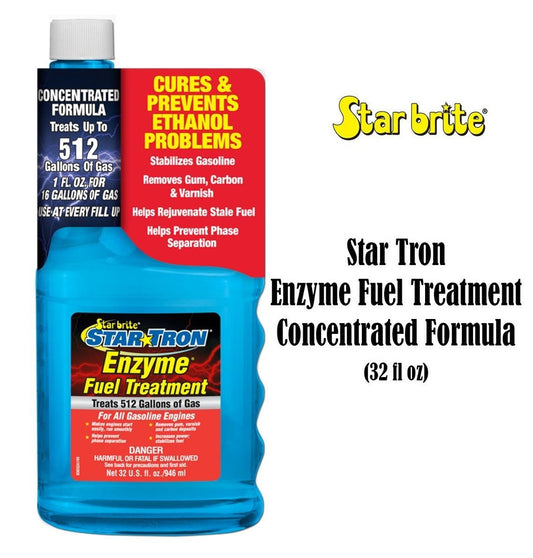 STAR BRITE Star Tron Enzyme Fuel Treatment 93032 Concentrated Formula 32 Oz Treats 512 Gallons Blue